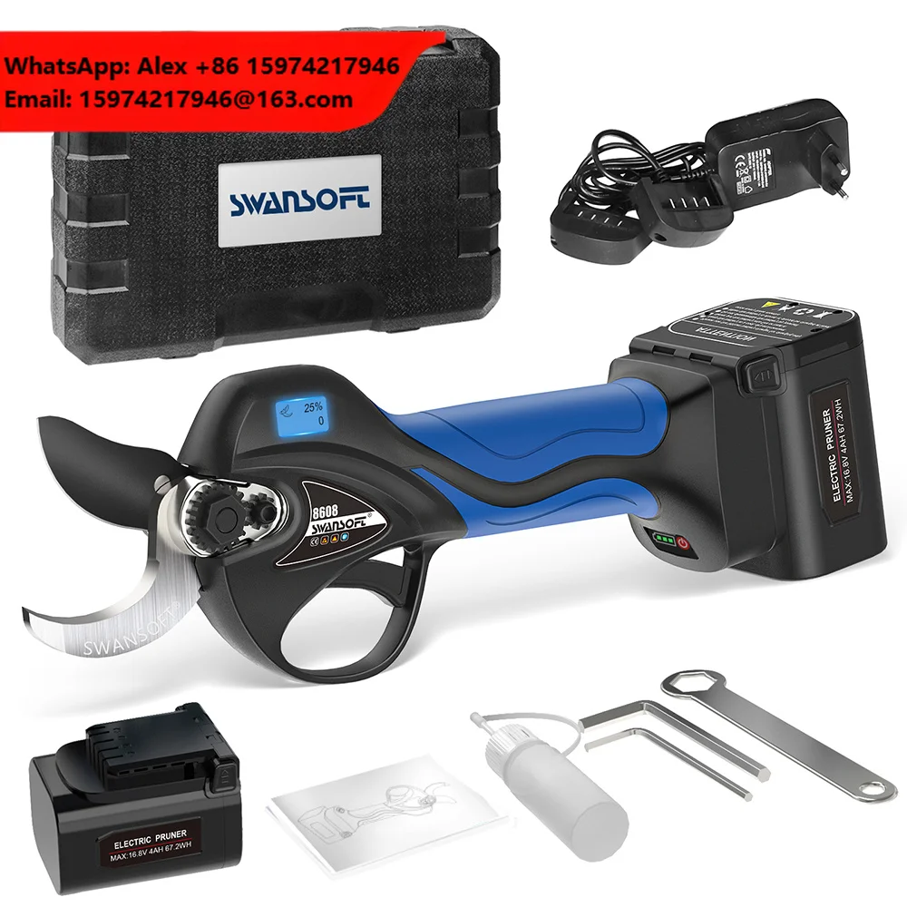 SW-8608 Electric Tree Branches Garden Tools Electric 16.8V Cordless Pruner Lithium-ion Pruning Shear Efficient Scissors