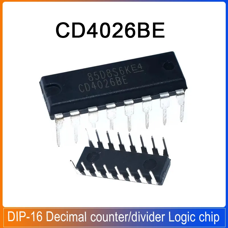 

10-50PCS CD4026BE DIP-16 CD4026 Decimal counter/divider Logic chip New