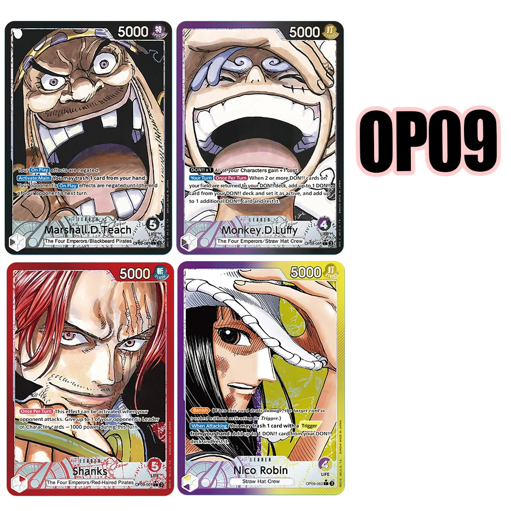 55PCS OTCG Leader Card Anime ONE PIECE Luffy Zoro Sanji Nami Yamato PTCG Trading Card Collect Gift English High Quality