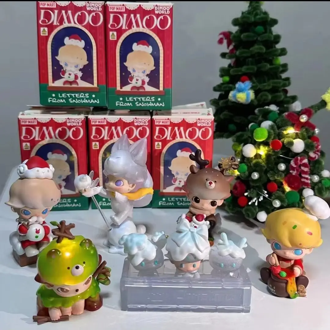 

POP MART Dimoo Anime Action Figure - Letters from Snowman Series Blind Box Home Decor Ornament Figurine Gift for Fans