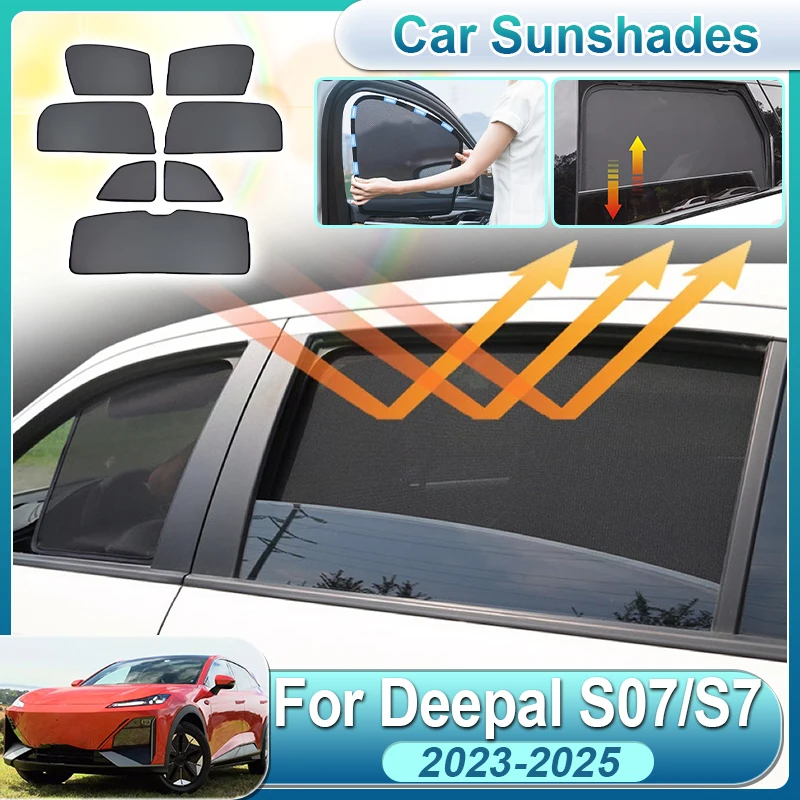 

For Deepal S07 2023 2024 2025 S7 C673 Anti-UV Car Window Sunshade Front Rear Windshield Mesh Window Sun Visor Covers Accessories