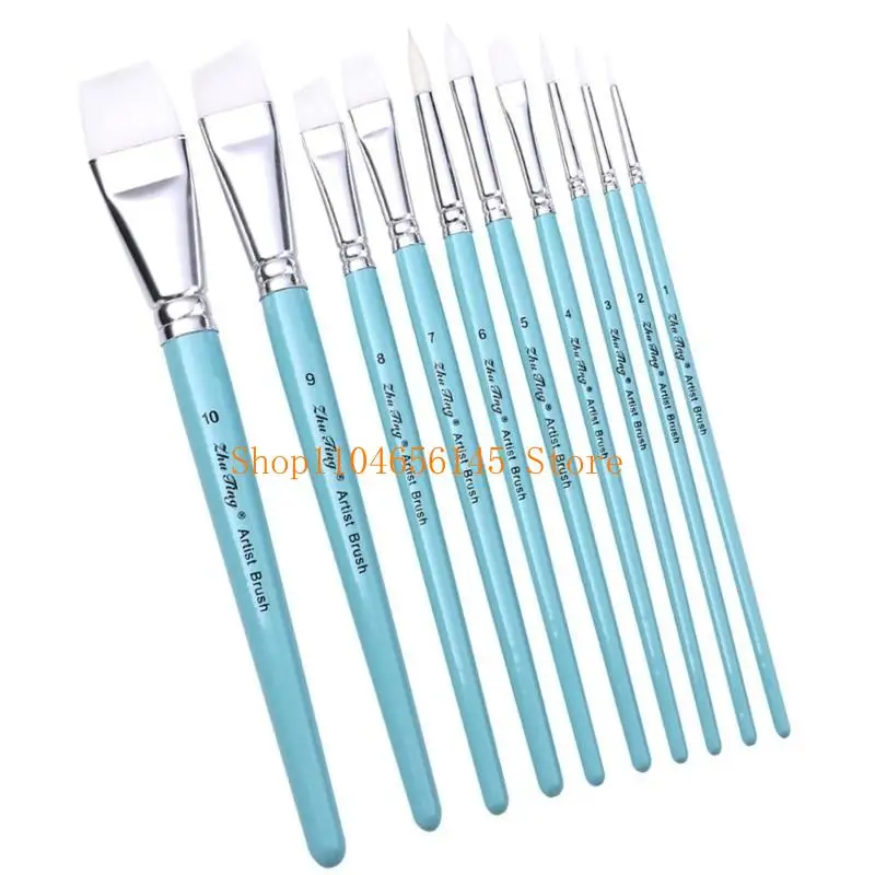 5asd 10x Paint Brushes Set Artist Paintbrushes Watercolor Acrylic Paint Brushes