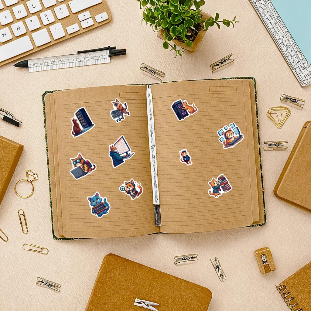 35pcs-100pcs Decals diverse size Vinyl Stickers Cat Stickers Cartoon Stickers for DIY notebooks laptops 's crafts