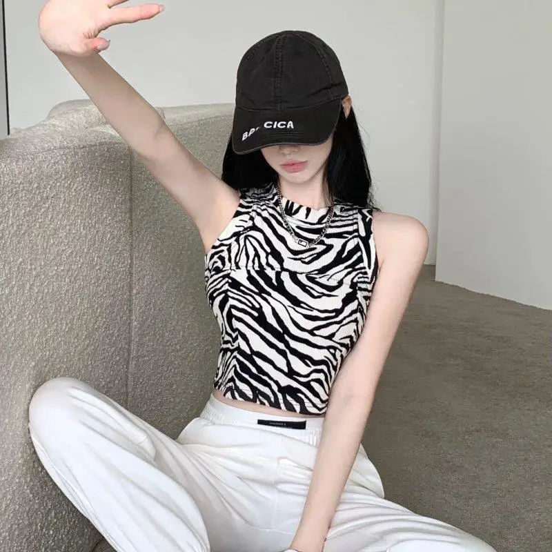 Sexy Women Plaid Tank Top Summer New Korean Clothing Fashion Female Vintage Versatile Casual Bottom Sleeveless Slim Crop Tops