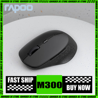 Rapoo M300G Wireless Mouse Bluetooth 1600dpi Multi-mode 2.4G Ergonomics Dpi Button Long Battery Life Multiple Devices Connection