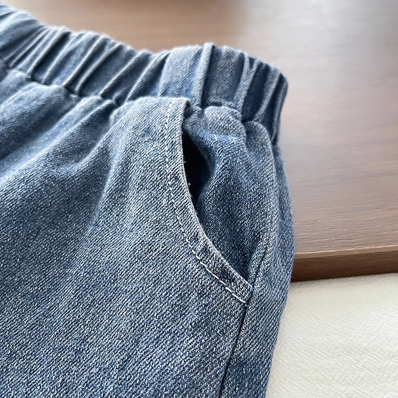 2-teiliges Kleidungsset für Jungen, künstlich zweiteiliger, kariertes Polo-Sweatshirt mit Cartoon-Hund-Aufdruck + Jeanshose mit elastischem Bund, Frühling – Detail 14