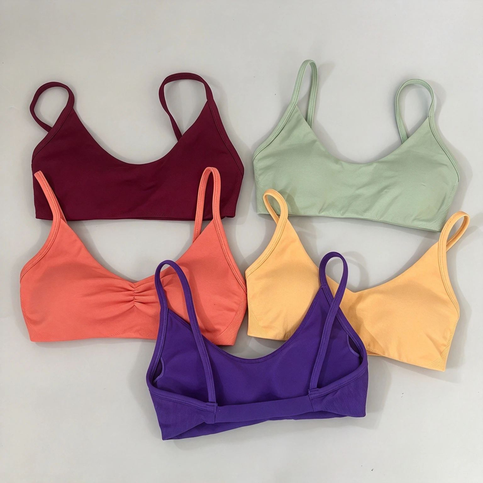 NO LOGO Scoop Neck Bra Women Seamless Sports Bra GYM Top Underwear With Pads Sexy Backless  Yoga Clothing Workout Fitness