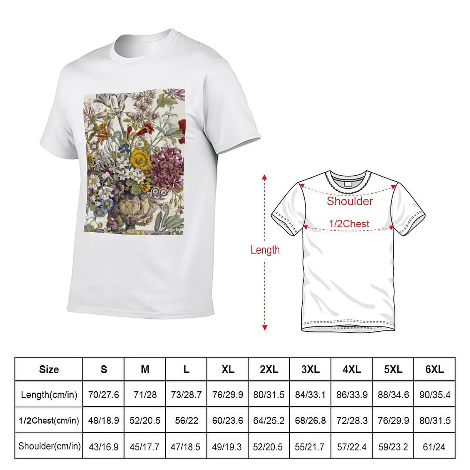 Robert Furber - Twelve Months Of Flowers T-Shirt graphic t shirts funny gifts t shirt men 100℅ cotton