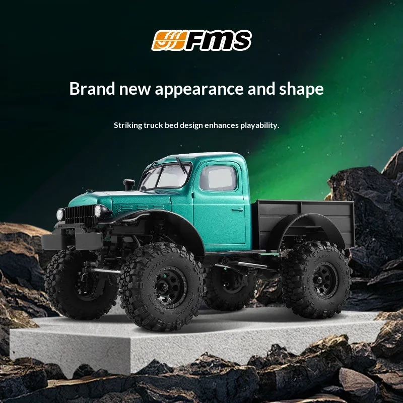 FMS 1/24 FCX24 Power Wagon Green Outrunner Brushless RC Rock Crawler Pickup Truck Remote Control Off-Road RC Hobby Model