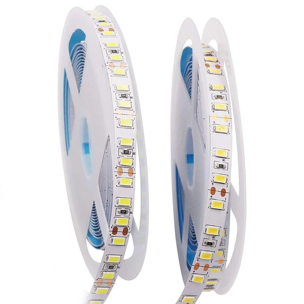 1-5M 120LEDs/M SMD 5630 5730 LED Strip White / Warm white / Natural White Flexible Lamp Tape IP20 IP65 10mm width White PCB