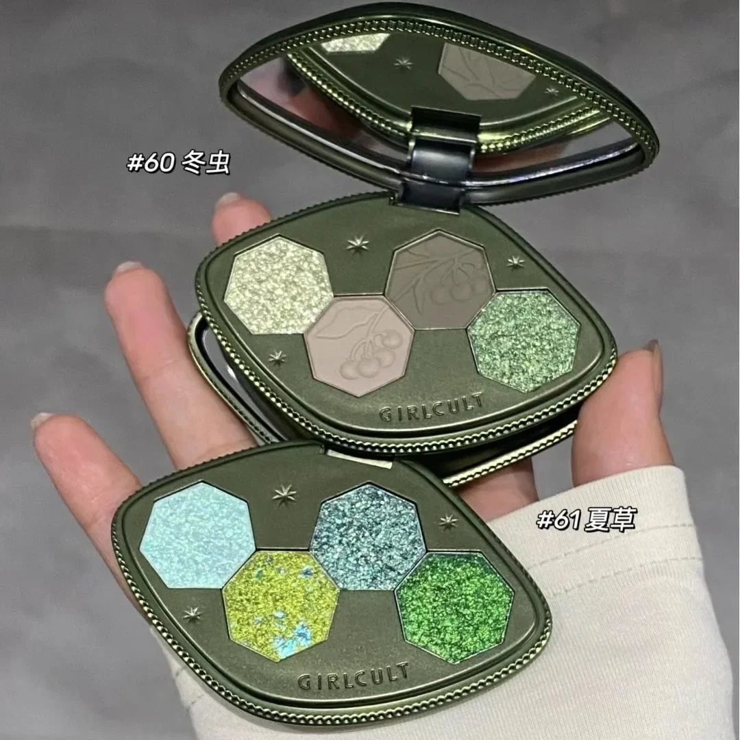 Girlcult แต่งหน้าชุด Face Palette Professional แต่งหน้าชุด Glitter Eye Shadow Velvet Matte ลิปสติก Lip Balm All In one 6 ชิ้นชุด