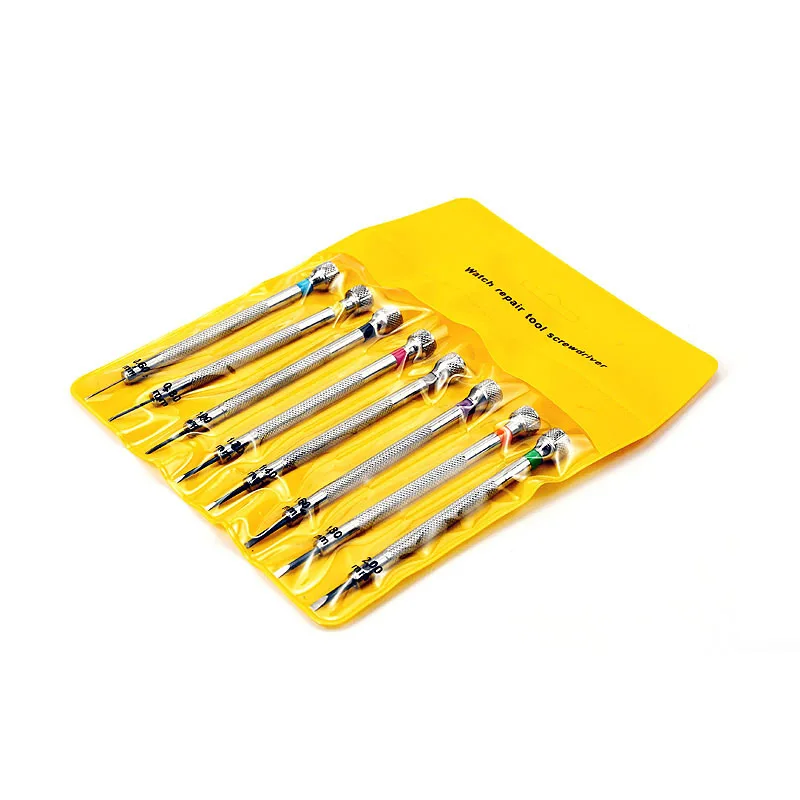 8pcs/set 0. 6mm-2.0mm Steel Screwdriver for Watch Repair Portable Flat Blades Watch Screwdriver Tools For Watchmaker