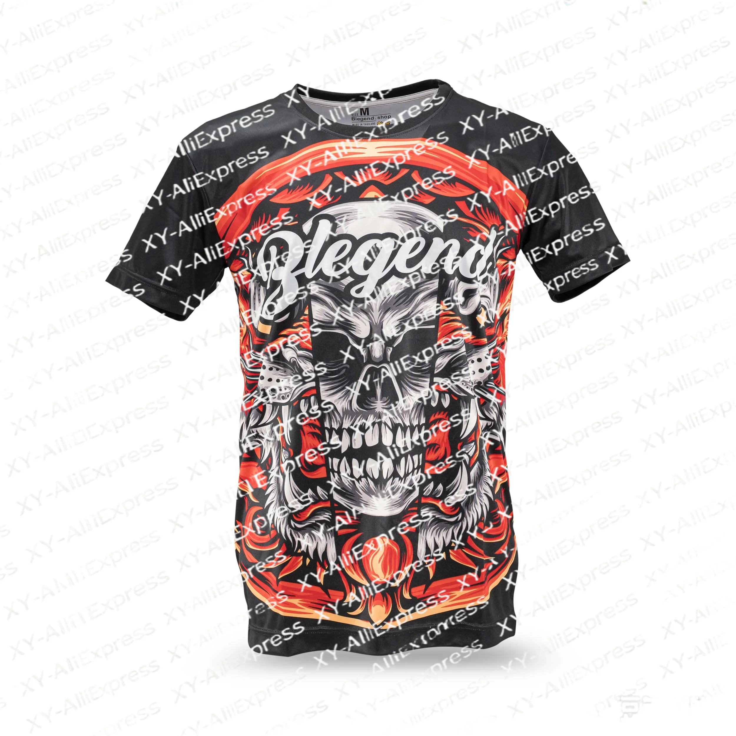 Vintage Skull Print Men Sport Tee, Lightweight Breathable Short Sleeve Shirt for Training, Outdoor & Casual Daily Use