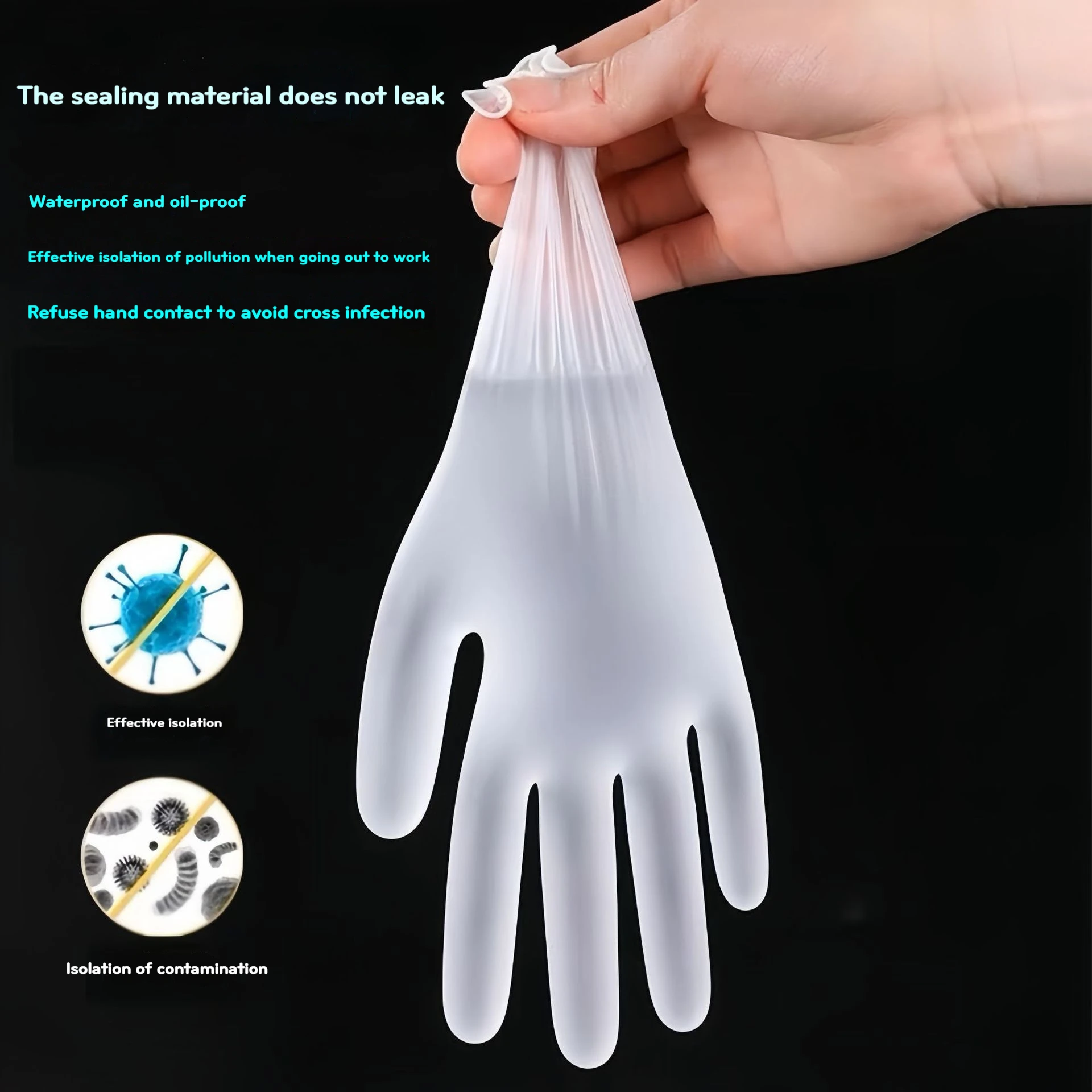 Disposable TPE Gloves for Kitchen Use, Thick, Transparent, Durable Rubber, Nitrile, Food Grade, Baking Latex