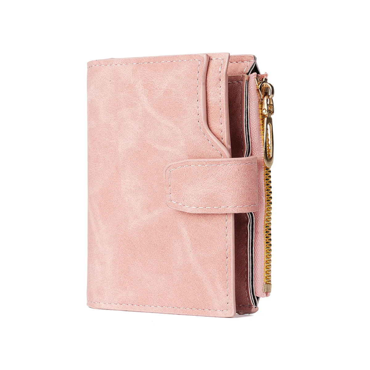 Carteira Feminina Retrô Transfronteiriça com Múltiplos Slots para Cartões, Bolsa para Documentos, Porta-Moedas Curto de Luxo, Clutch Feminina para Armazenamento de Cartões