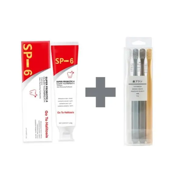 Combination Set of  Adult Soft Bristle Small Head Toothbrush And Probiotic Brightening Oral Cleaning Toothpaste