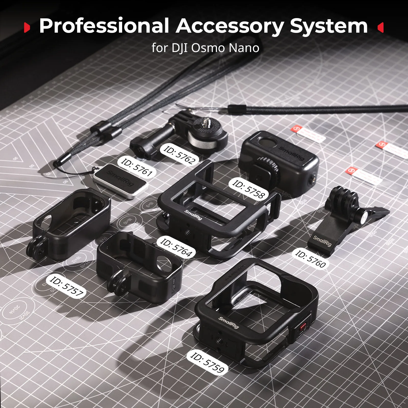 SmallRig Action Camera Nano Cage Vertical-to-Horizontal Cage Kit for DJI Osmo Nano Perfect for YouTube (Landscape), TikTok 5757