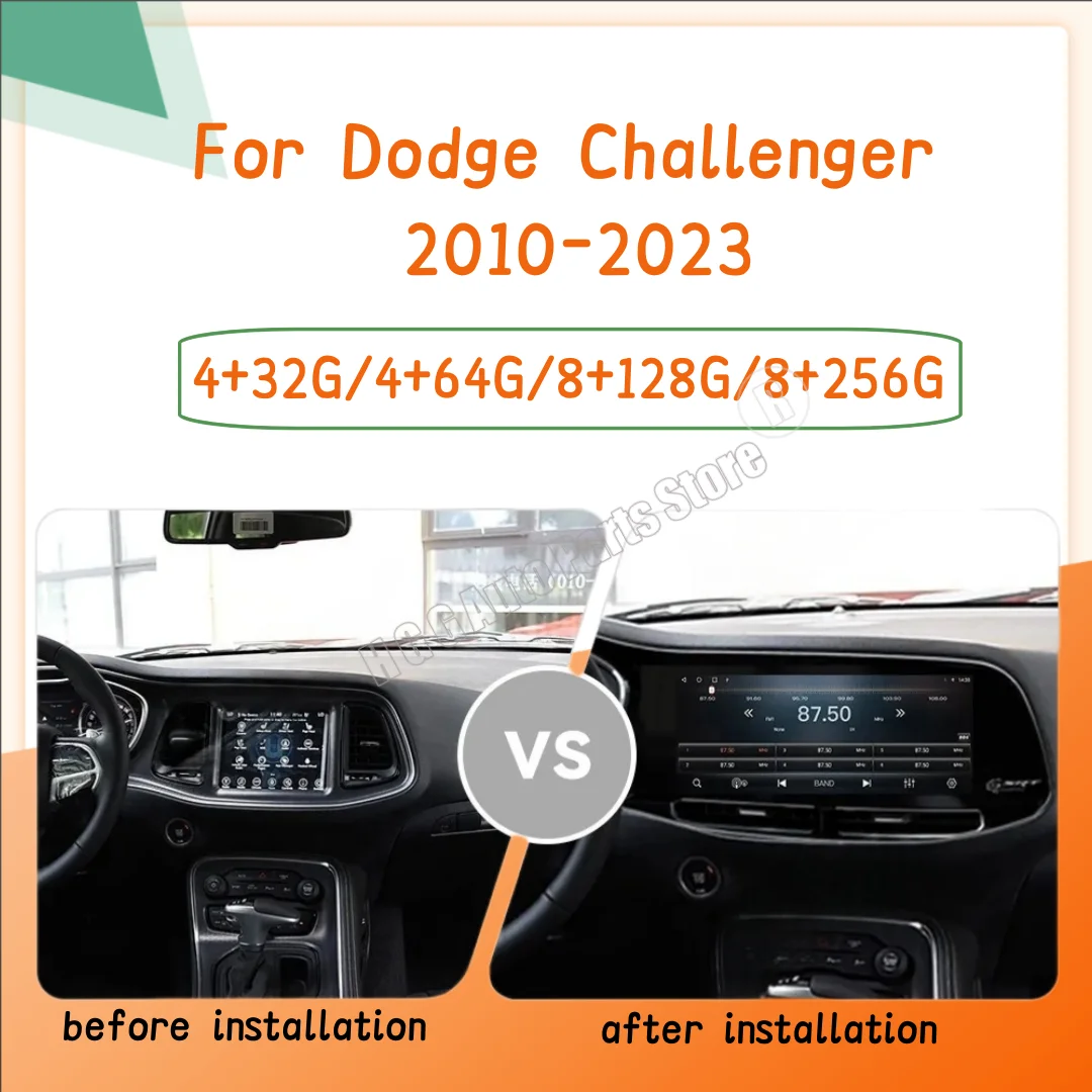 12.3 inch LCD Touch Screen Car Radio  Multimedia Player For Dodge  Challenger SRT Hellcat 2010- 2023 Carplay Android GPS Navi 4G