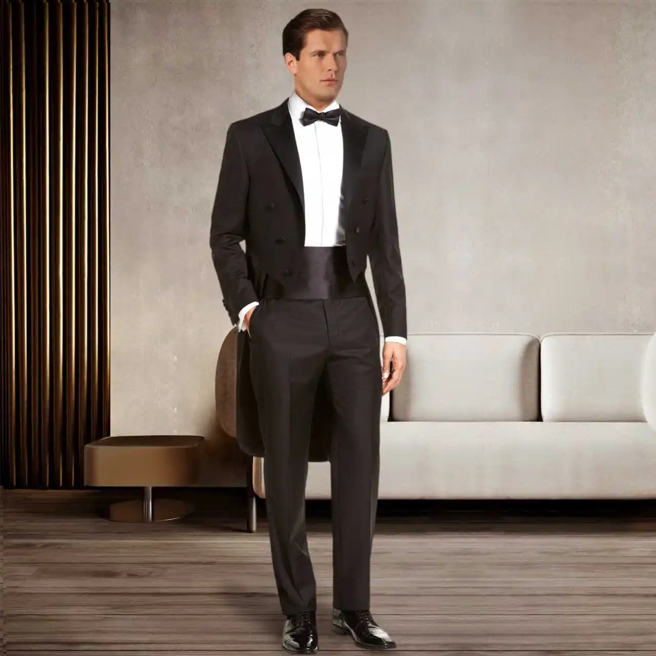 Jas Pria Klasik Jas Pernikahan Jas Pesta Jas Pria Slim 2-Pcs Jas dan Celana Jahit Khusus Pengantin Pria Pengiring Pria Acara Formal Ukuran Sesuai Pesanan