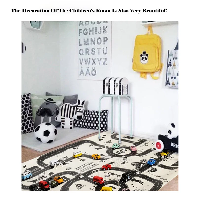 83*58 cm/130*100 cm Straße Matte Kinder Verkehrs Auto Karte Pädagogisches Spielzeug Straße Kunststoff Teppich Playmat für Matten Stadt Kinder Spielzeug Spiele – Detail 12