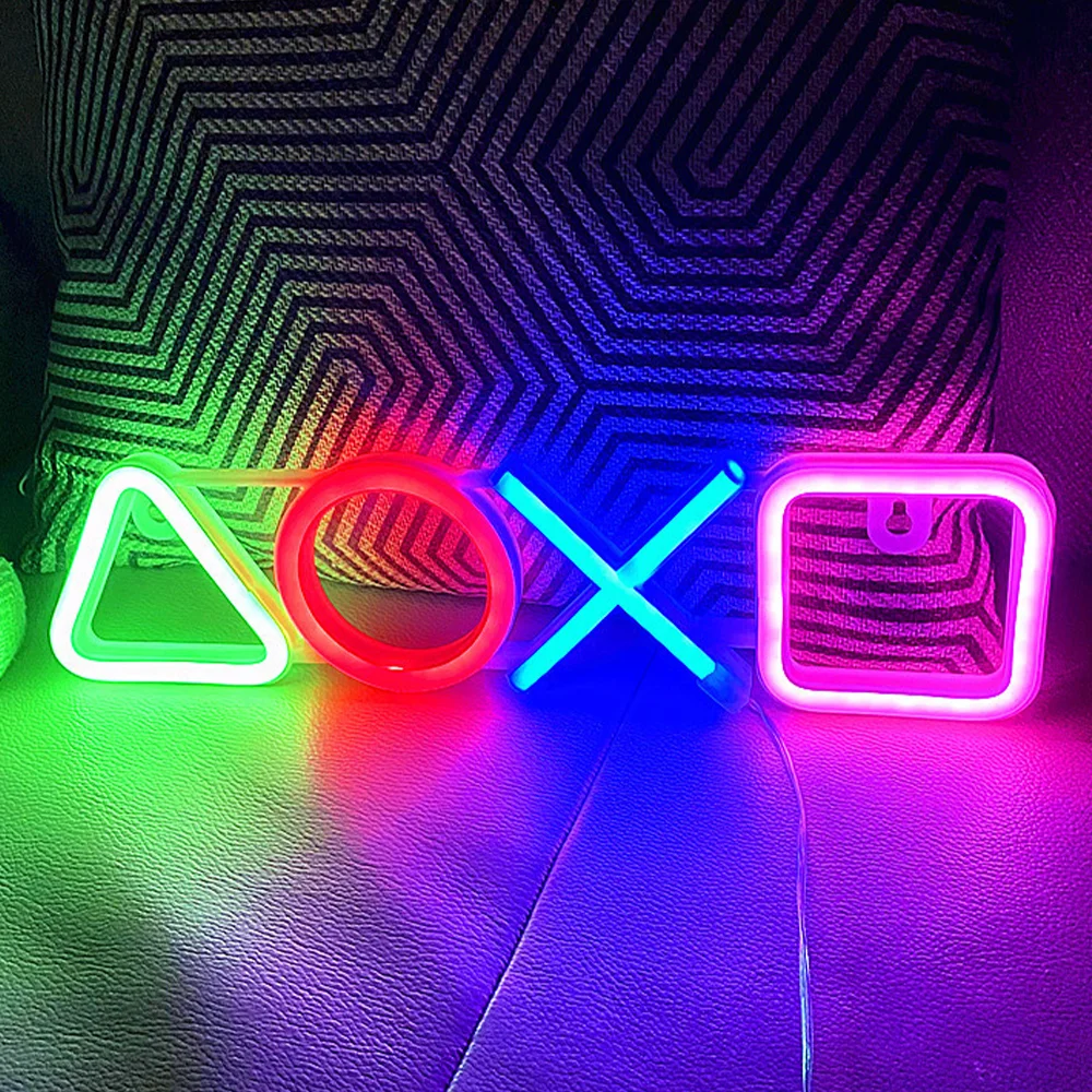 LED Game Symbols Neon Lamp Festival Atmosphere Decoration Neon Light Glowing For KTV Bar Party Bedroom Wall Decor Kid Adult Gift