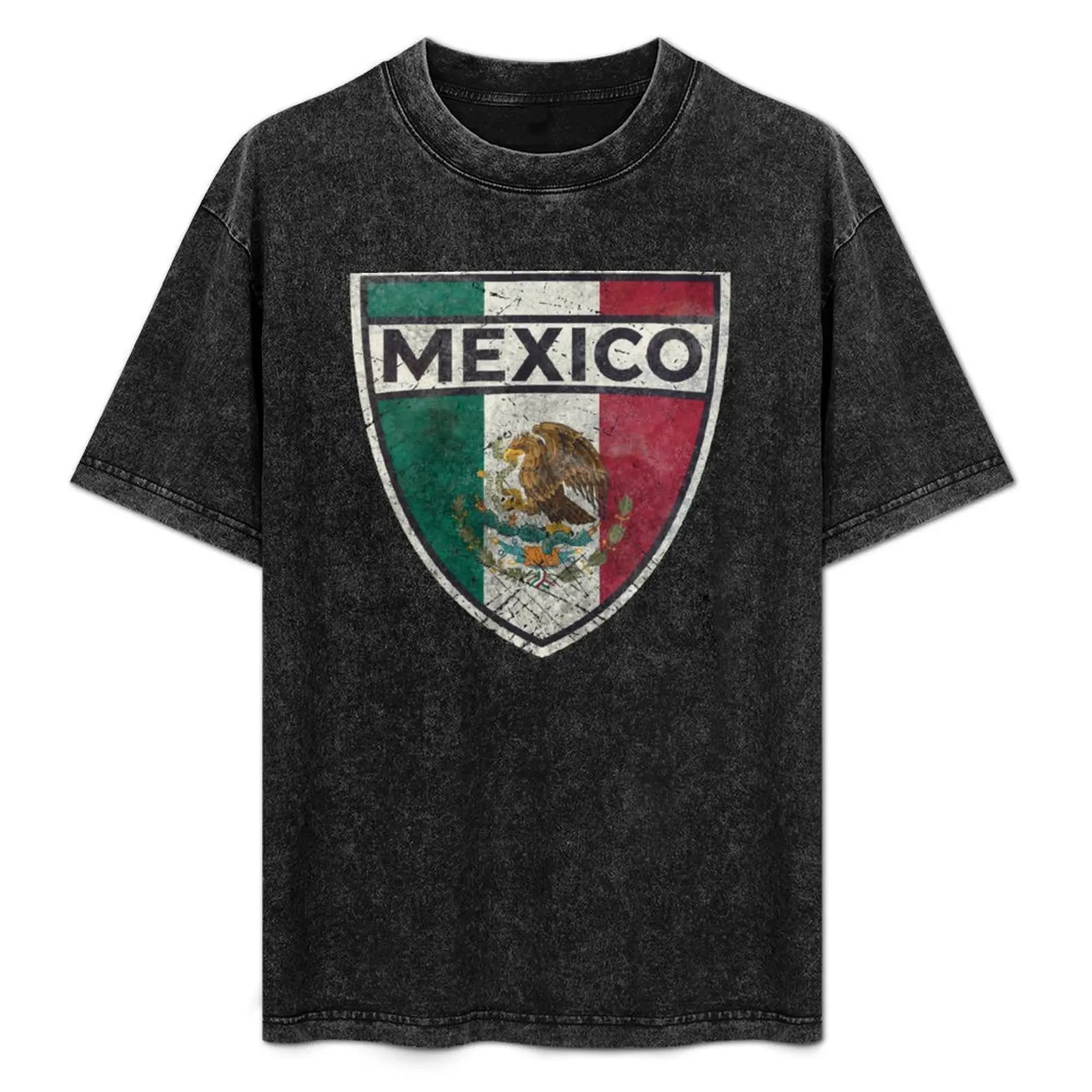 Mexico Vintage Shield T-Shirt Fashion Casual Short Sleeve T-Shirt