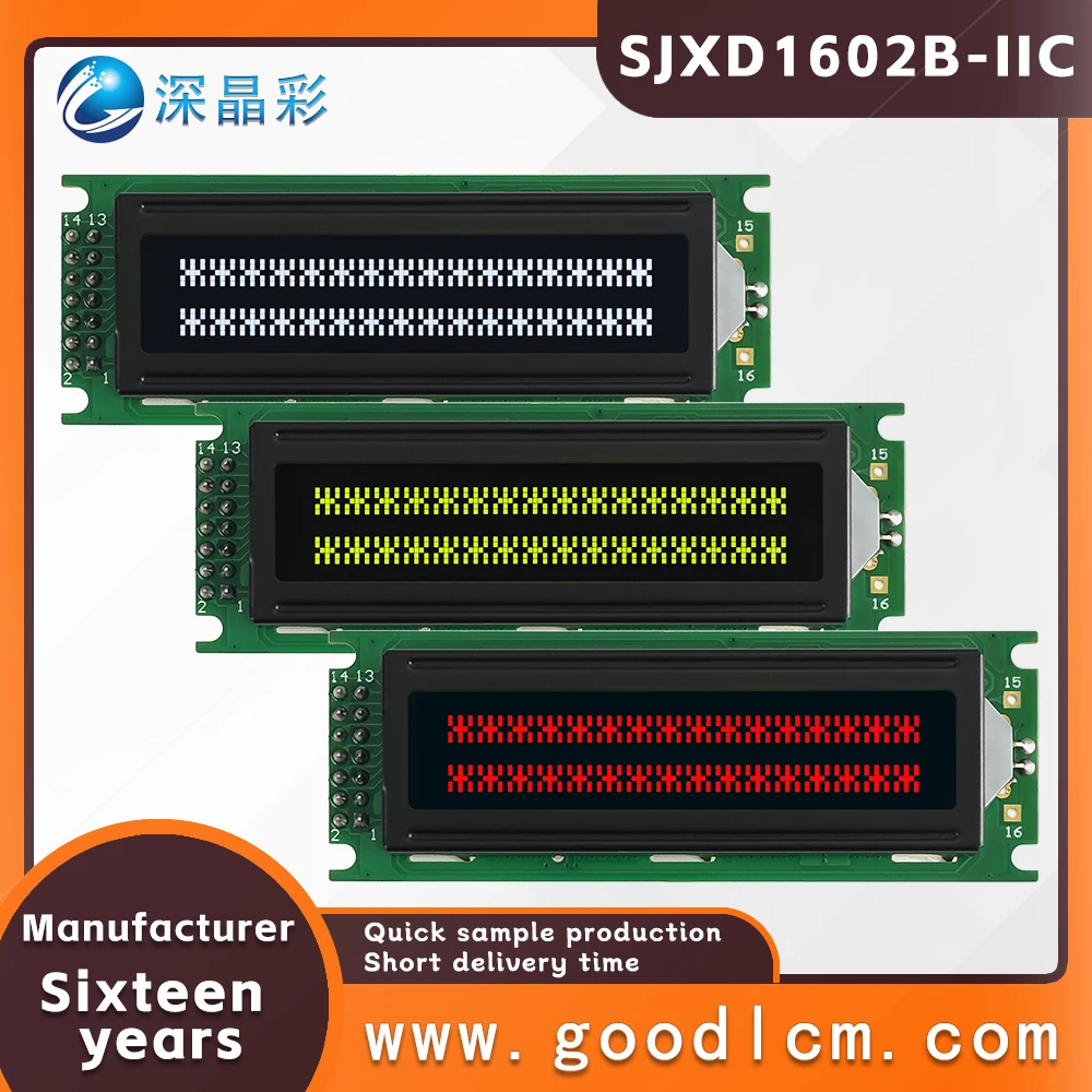 Russian language LCD 1602 screen module SJXD1602B-IIC Industrial grade I2C/IC adapter board 16X2 character dot matrix screen