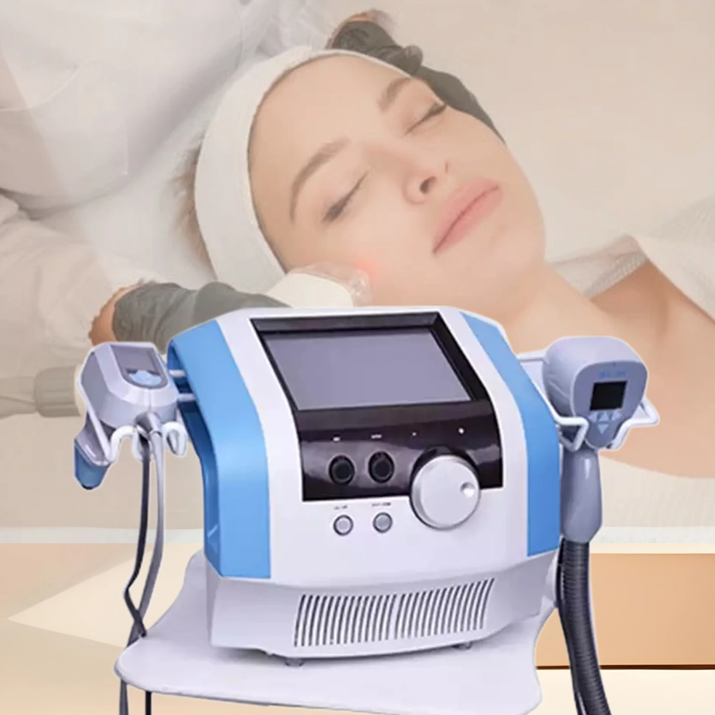 الترا 360 آلة تخفيض الدهون المحمولة RF آلة التخسيس الموجات فوق الصوتية Rf إزالة السيلوليت إزالة التجاعيد شد الوجه 2 مقابض