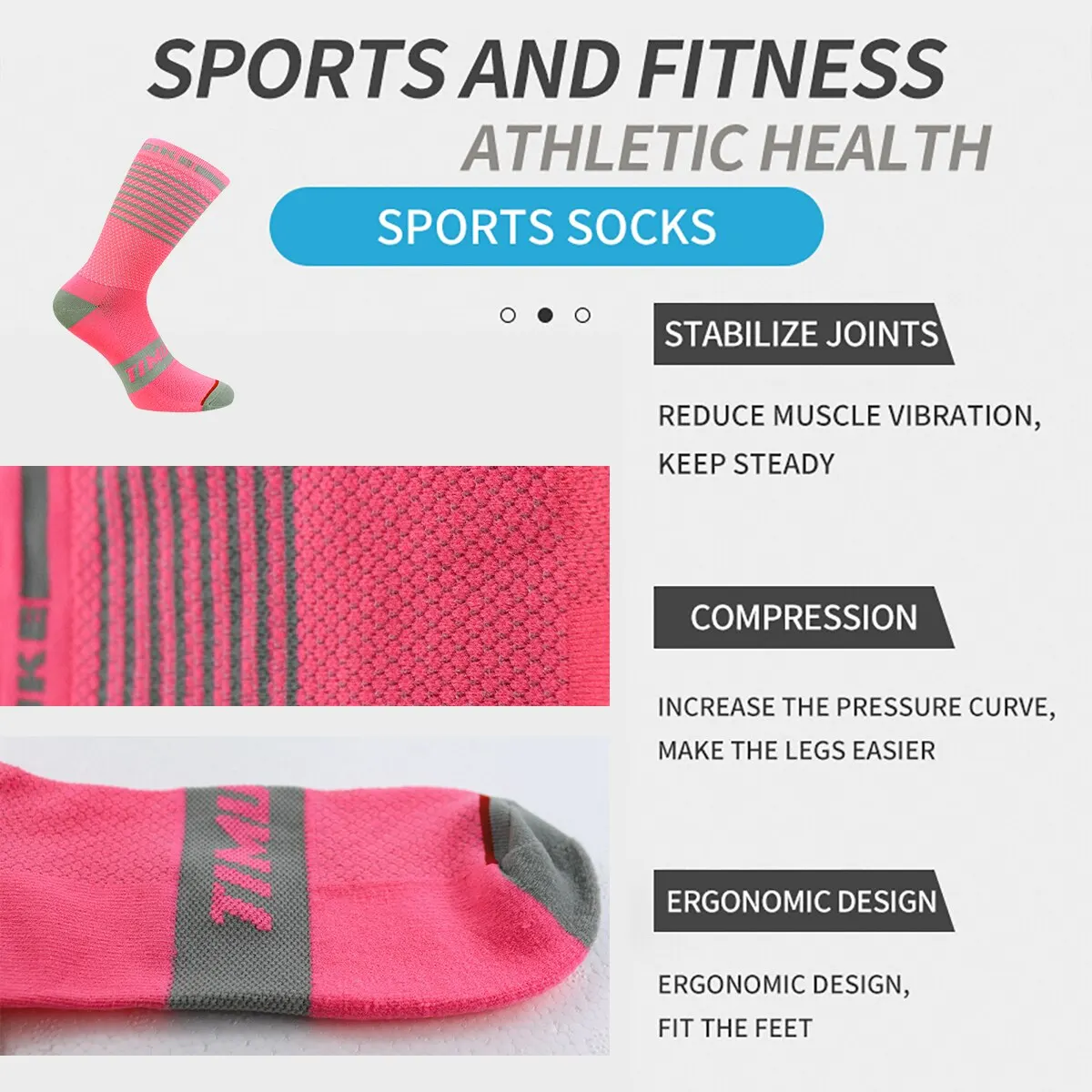 Anti Slip Running Socks Lightweight Cushioned Cycling Sock Women Men Targeted Compression Sports Socks For Football Basketball