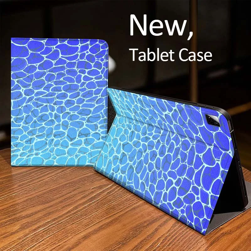 

Cartoon Blue Wavy Pattern For Xiaomi Mi Redmi Pad 2 4 5 7S 6S 6 7 8 Plus SE Pro K 2025 inch 8.7 11 Tablet Case