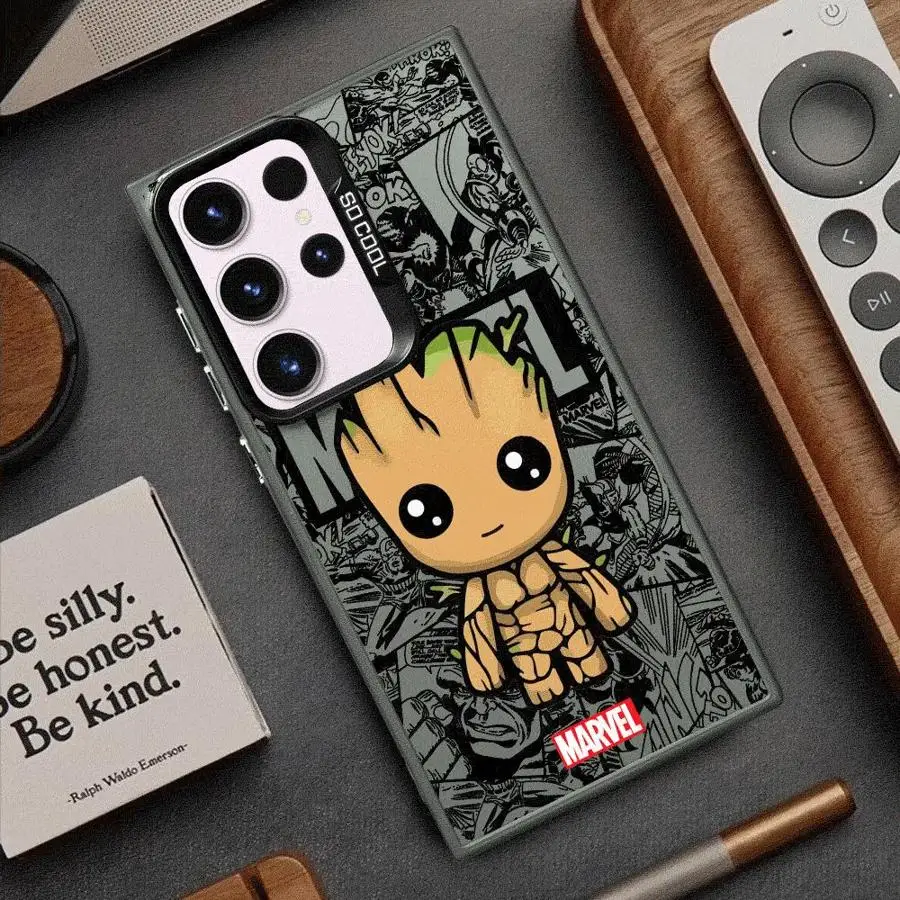 Marvel Groot Ironman Phone Case for Samsung Galaxy S24 Ultra S23 Ultra S20 S23 FE S22 S20 Plus S21 Note 20Ultra Luxury Cover