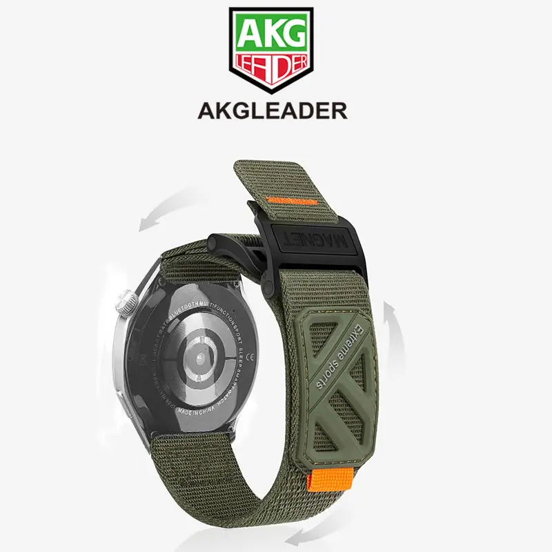 

AKGLEADER ES nylon magnetic buckle strap for Samsung galaxy watch 8 classic strap for 44mm bands for 7 Ultra bracelet band