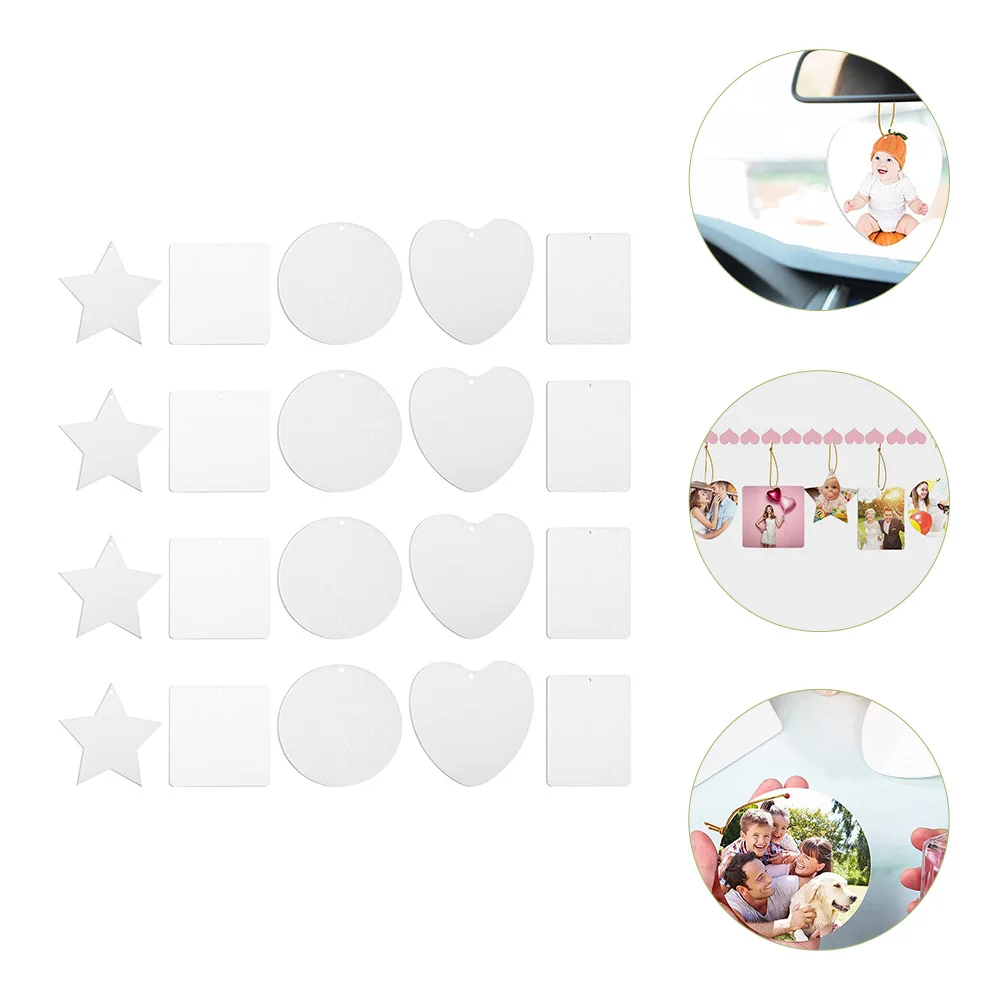 

40Pcs Blank Aromatherapy Sheets Sublimation DIY Felt Scented Air Freshener Hanging Decor for Car Home Office Garage