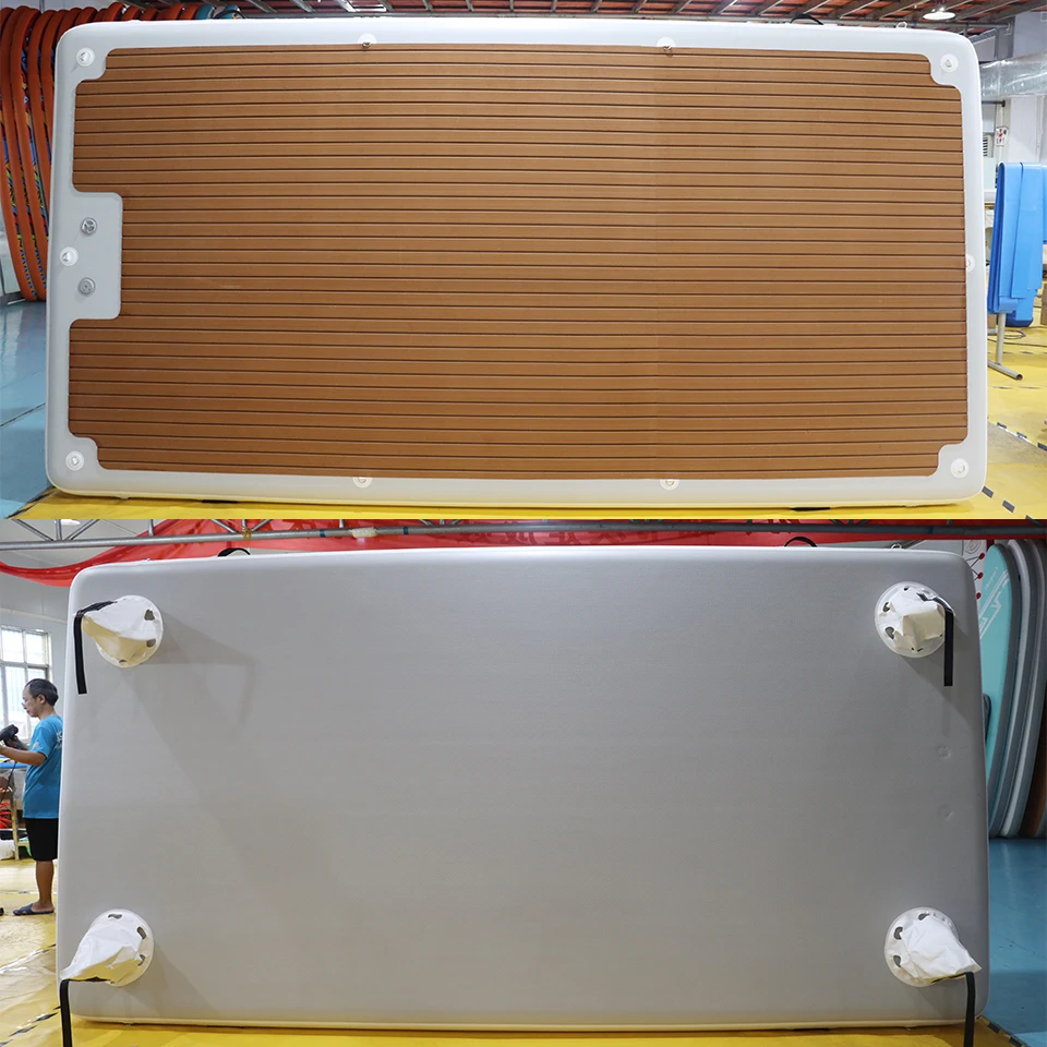 9×3ft 20cm Thick CE‑Certified Inflatable Floating Platform Eco‑Friendly PVC 100‑500kg Load Group Water Party Custom OEM