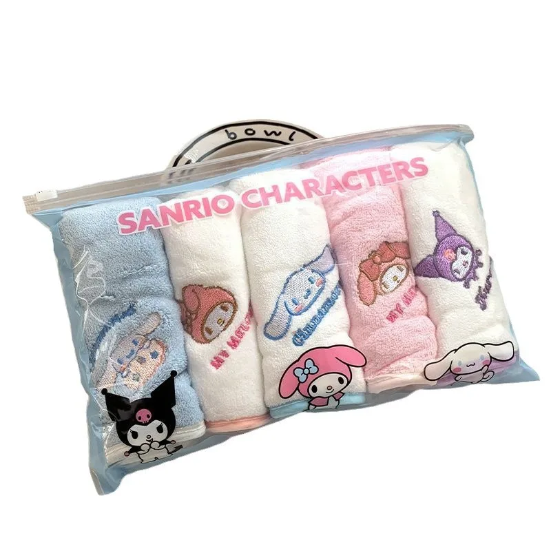 New Small Square Towel Sanrio Small Towel Hand Towel Absorbent Coral Fleece Face Towel for Kindergarten Students