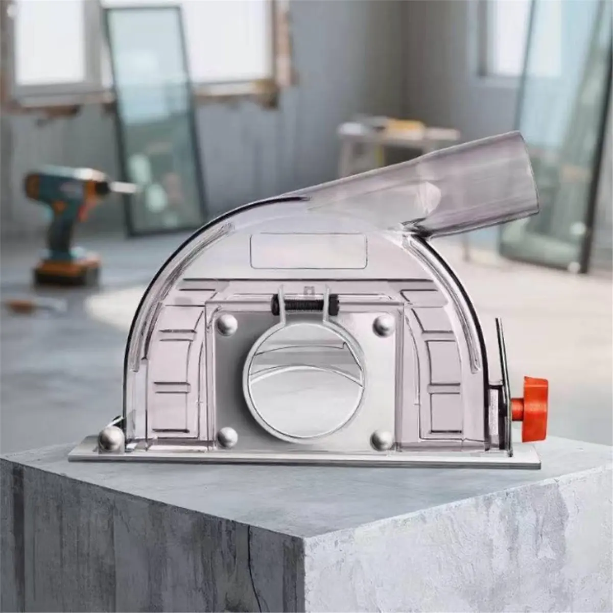 Angle Cutting Guard Transparent Dust Shroud with Lid, Power Tool Accessory for Angle Grinders 4in to 5in Cutting Guard