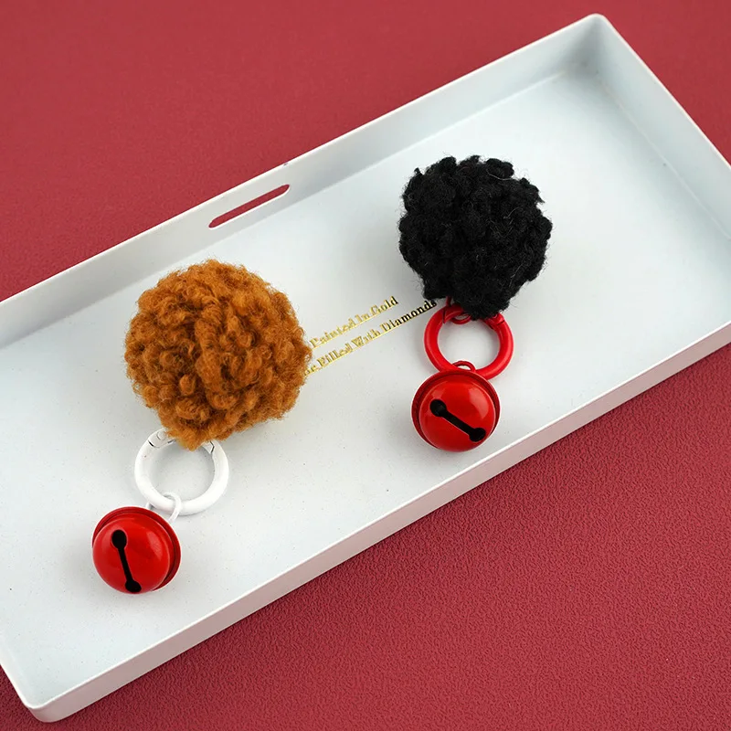 Cute Bobble Ring Clasp with Metal Small Bell Spring Buckle Mobile Phone Handicrafts Pendants