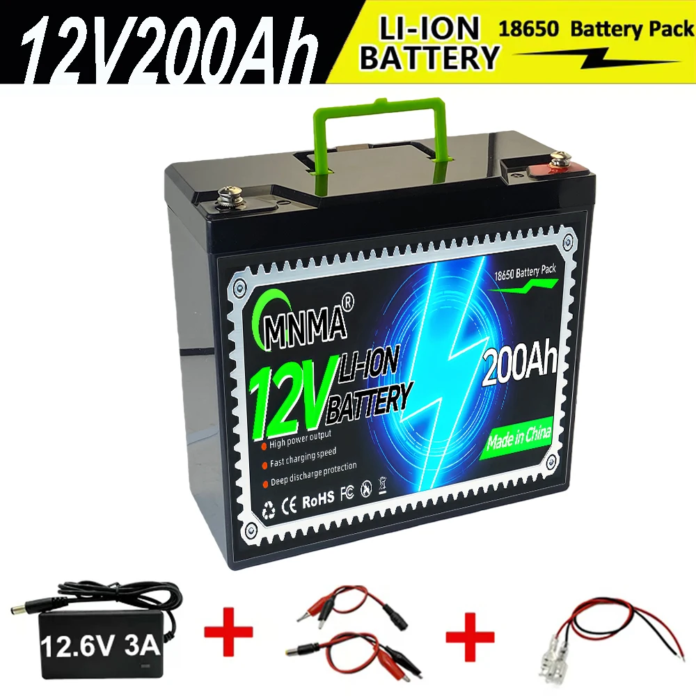 

12V Battery 200Ah LithiumBattery LiFeP04 with BMS 4000+Cycles Perfect for Solar Fish Finder Power Wheel Boat Home RV