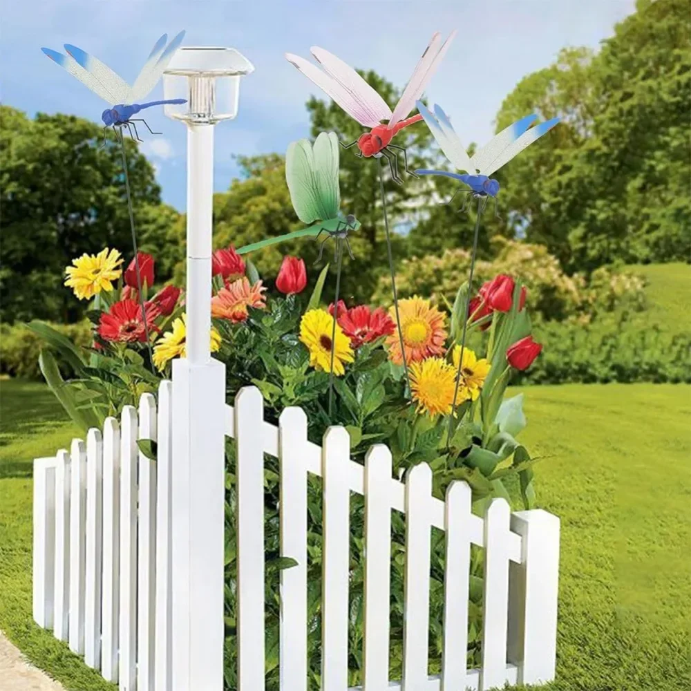 Simulation Dragonfly Shape Decoration Clip Creative Outdoor Garden Lawn Yard Ornament Insect Fly Repellent Home Landscape Decor