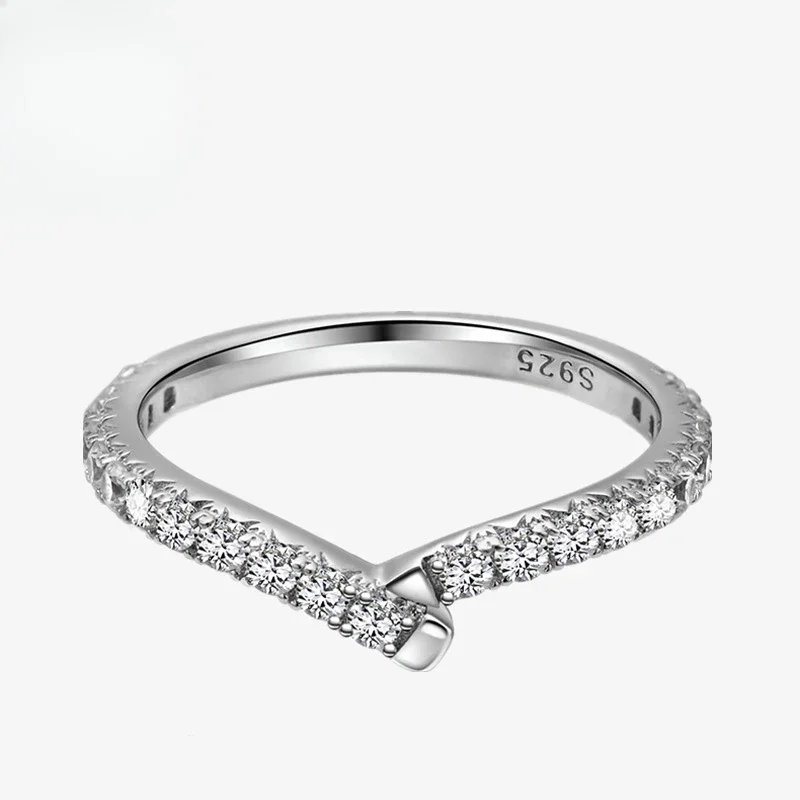 

S925 Pure Silver Brilliant Diamond Ring with Micro Inlaid Fine Ring, Index Finger Ring, European and American Style, Not Fading