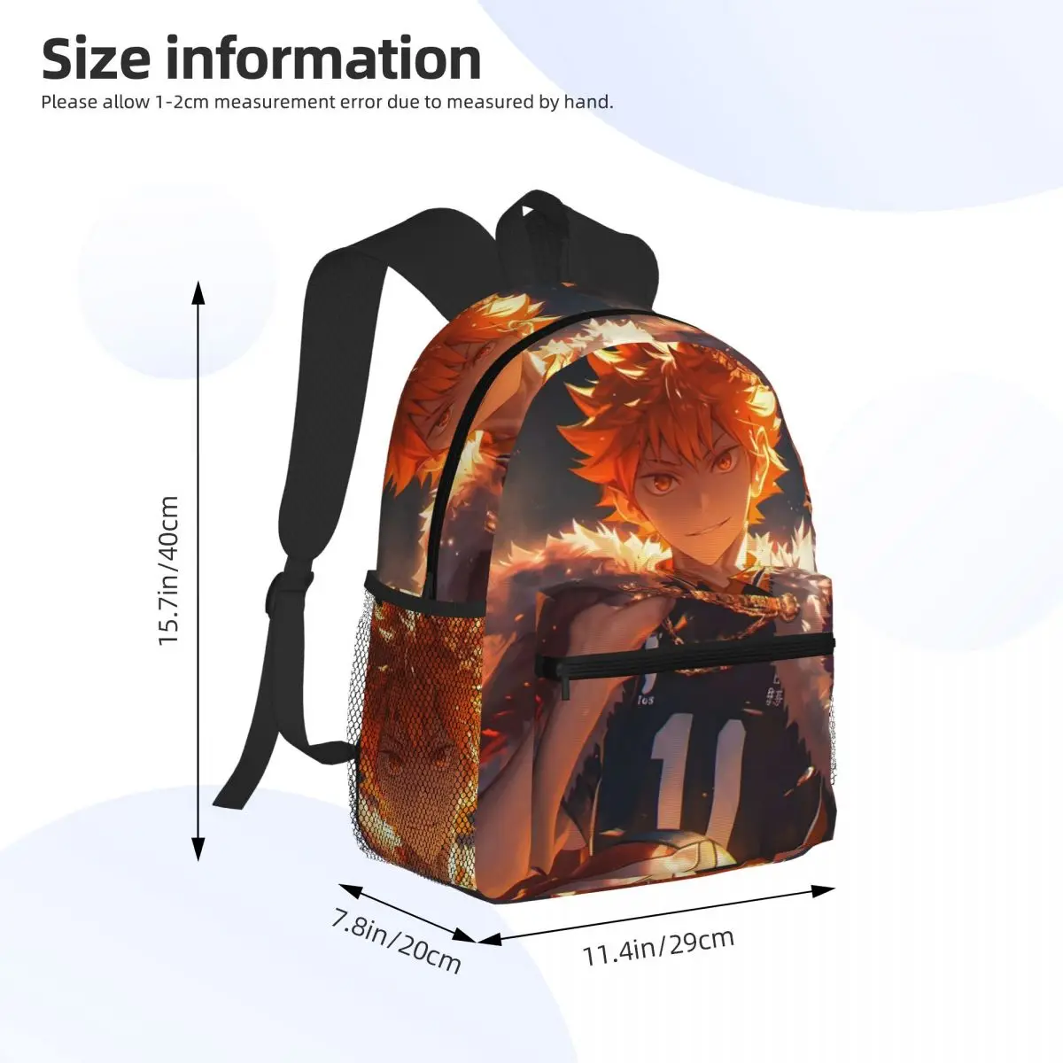 Haikyuu Manga Hinata Shoyo Zaino per studenti Borsa da scuola Zaino da viaggio per escursionismo per borse a tracolla per libri alla moda per ragazzi e ragazze