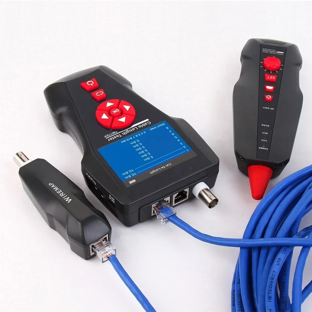 Multi Function Network Cable Analyser Cable Tester Lan Cable Length Measuring Device Non-Contact Detector with POE Checker Hot s