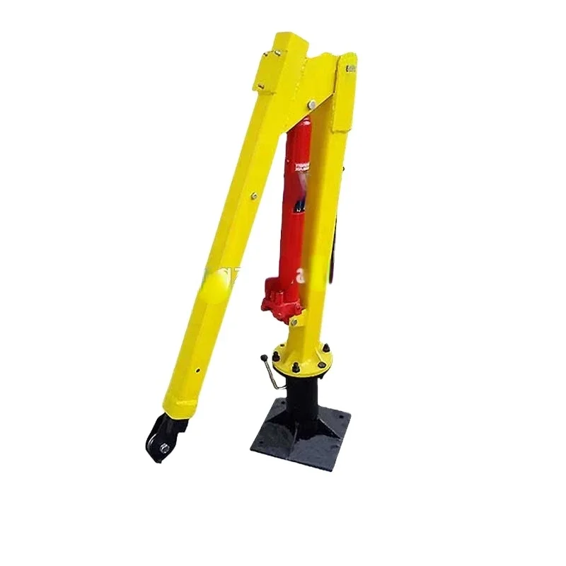 1T Telescopic boom Mini Truck Mounted Crane with 1800lbs self locking hand winch for Russia