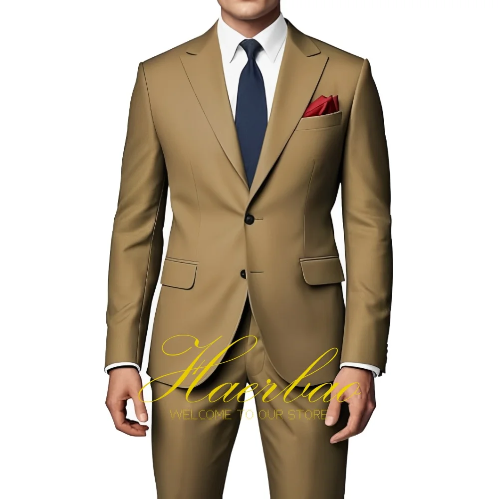 

Men's Suits 2 Piece Wedding Prom Tuxedo Business Suit Peak Lapel Blazer Slim Fit Jacket Pants Suit Set