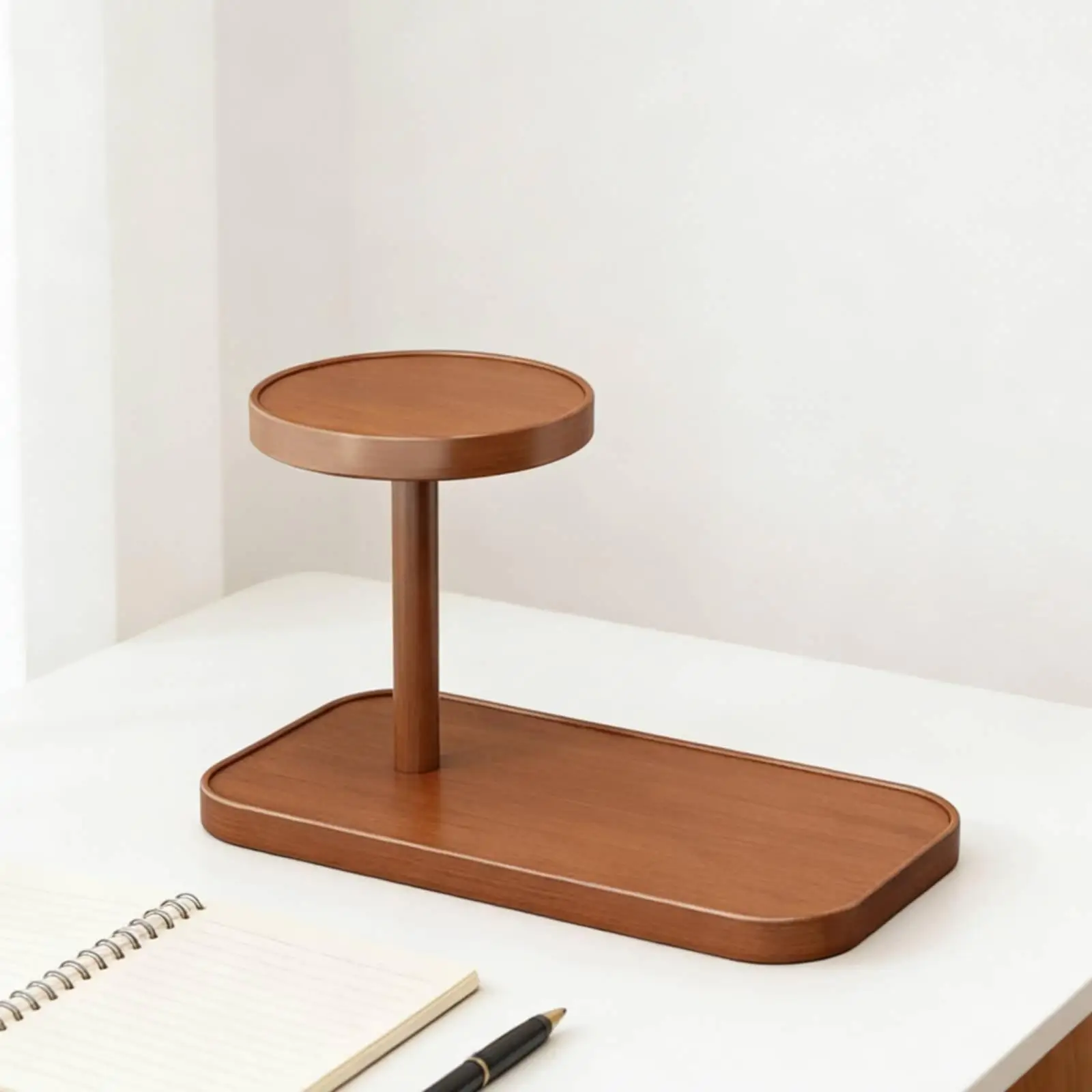 Desktop Cosmetic Stand Space Saving 2-Tier Makeup Organizer Raised Border