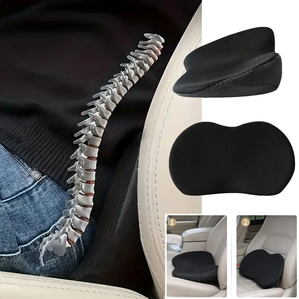 

2 in 1 Car Seat Cushion Multifunctional Pain Relief Lumbar Pillow Support Breathable Comfort Memory Foam Seat Pad
