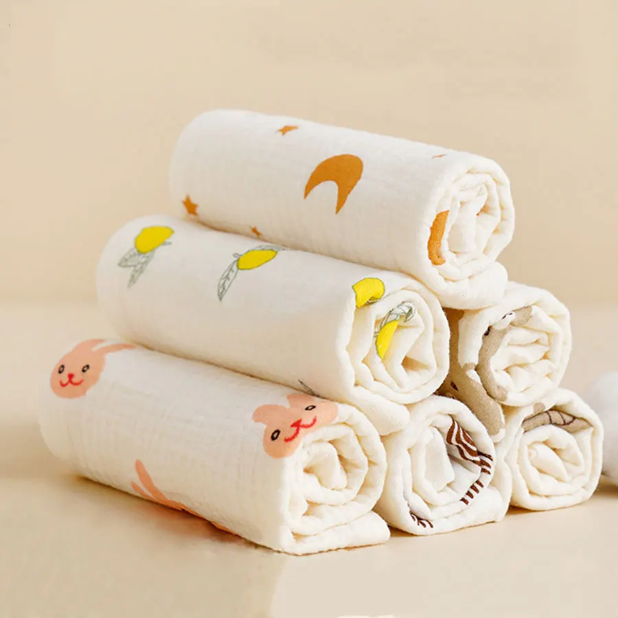 Soft Pure Cotton Yarn Cloth Drool Towel Baby Square Towel Face Towel Burping Towel Children's Small Square Towel Small Towel