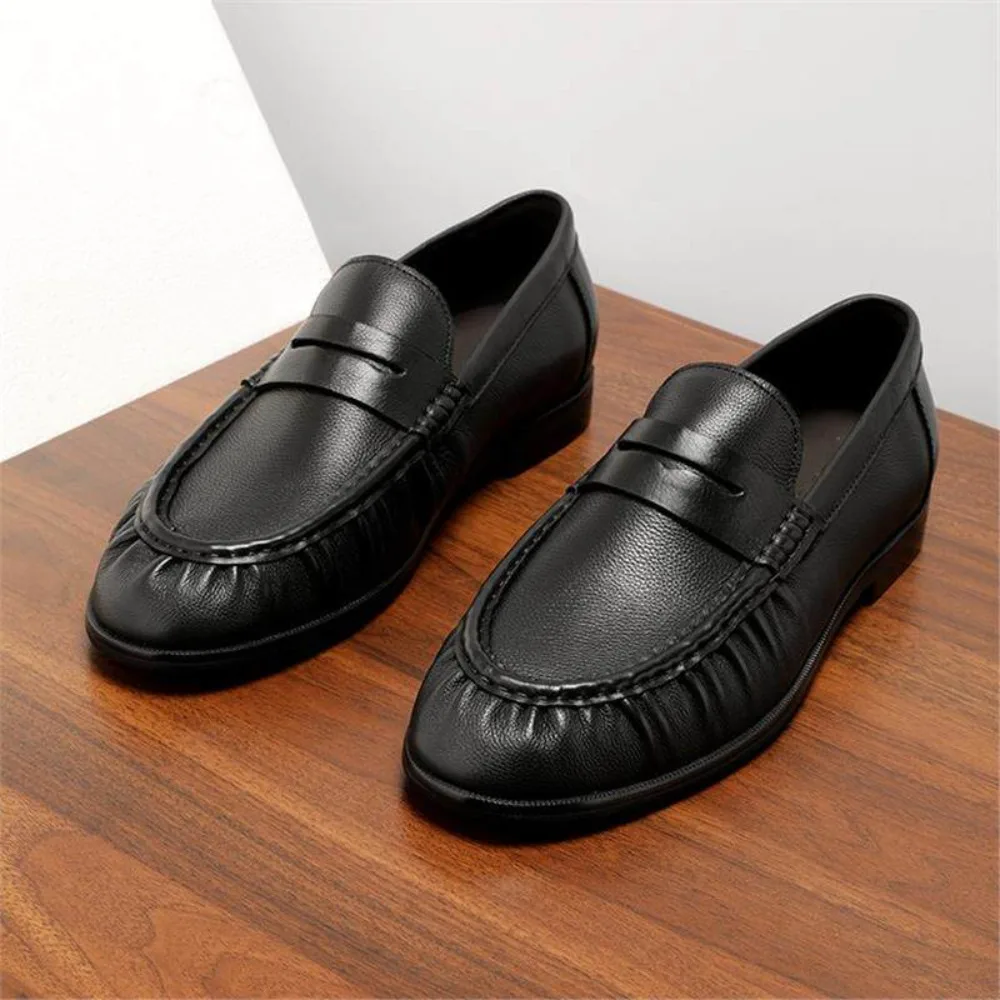 Genuine Leather Men Loafers Soft Sole Soft Upper Breathable Slip on Lazy Shoes Business Casual Leather Summer