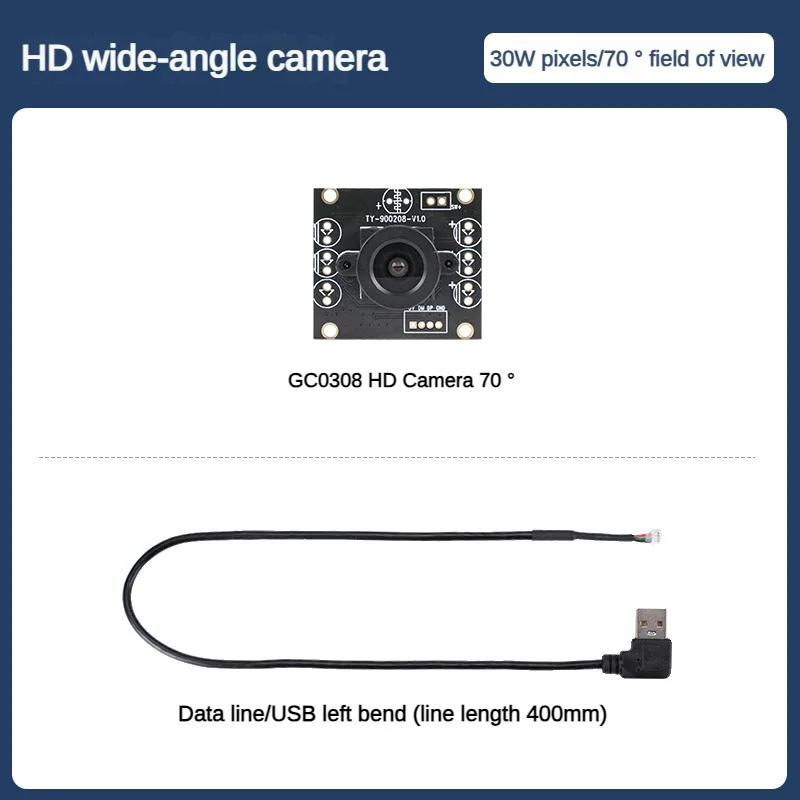 Cámara gran angular GC0308, módulo de visión de Robot ROS sin unidad USB para piezas de cámara de Robot programable Jetson NANO o Raspberry Pi