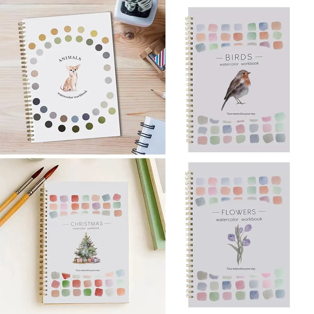 Beginner-Friendly Watercolor Workbook with Paint Brush With Color Palette Watercolor Paint Book Art Crafts Painting Supplies
